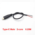 DIY Repair Welding Cable 2 Wire 4 Wires Type C USB 2.0 Elbow Head Male Female Jack 4pin/2pin Type-C Male Extension Cable 0.25M