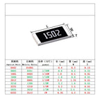 100pcs 0402 5% Chip Fixed Resistor 0 1 2.2 3.3 4.7 5.1 6.2 7.5 8.2 9.1 10 22 33 47 51 100 200 510  R Ohm 1K 10K 22K 100K 1M 10M