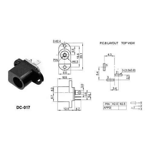 DC002/004/DC005/015 Power Socket 3.5x1.3mm 5.5x2.1mm 5.5x2.5mm DC Power Socket USB Three-Leg Direct Plug Socket Female Connector