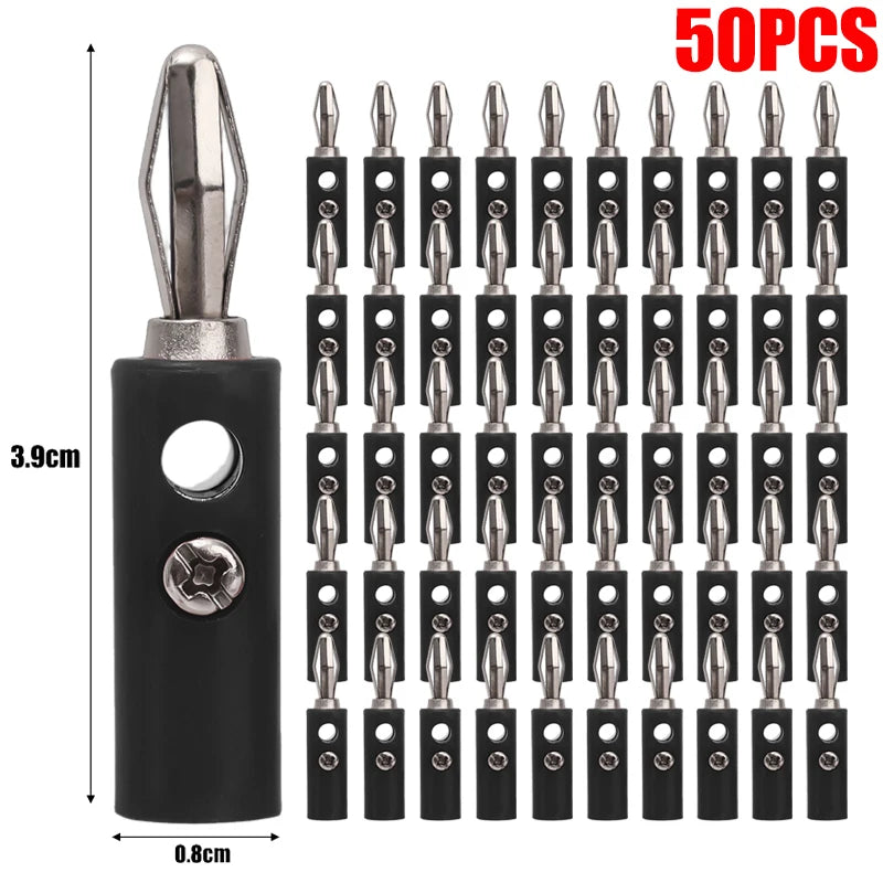 10-100pcs Wire Cable Screw Type Banana Plug Connector Adapter Cables Plugs Terminal for Musical Audio Speaker Video Receiver