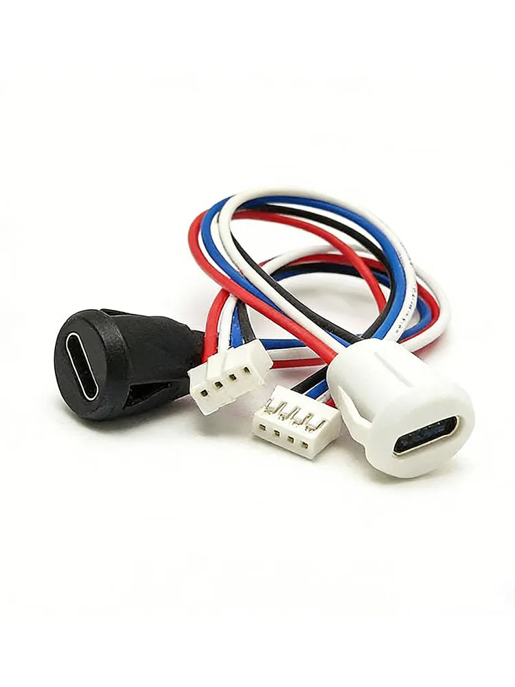 1/5PCS 2Pin 4Pin USB Type C Connector Jack Female With Card Buckle 3A High Current Charging Jack Port USB-C Charger Plug Socket