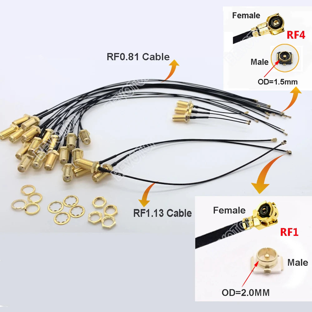 2PCS/lot MHF4 to SMA Jumper RP-SMA/ SMA Male to IPX-4 MHF4 Female Jack WIFI Antenna Extension Pigtail RG113 RF1.13 Cable Adapter