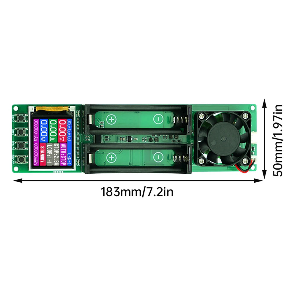 New 2-Channel Internal Resistance Tester 18650 Lithium Battery Auto Charge/Discharge Detector Module DC5V Type-C Interface