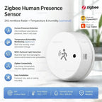 Zigbee Smart Human Presence Sensor MmWave Radar Motion Detector Luminance Temperature Humidity For Zigbee2mqtt Smart Life TUYA