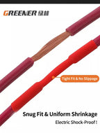 GREENER 127/580/800pcs 2:1 Heat Shrink Tubing Kit Polyolefin Colorful Flame Retardant Waterproof Wire Cable Sleeve For Home DIY
