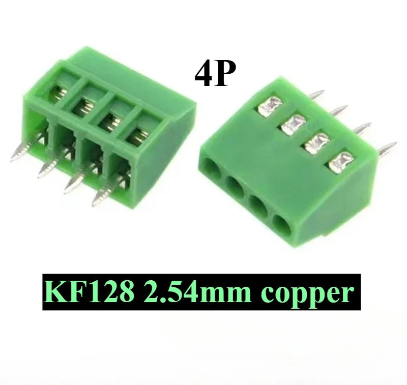10pcs 2.54MM PCB Universal Screw Terminal Blocks Connector 2/3/4/5/6/7/8/9/10-12 Pin/Poles KF128 Straight Pin Copper