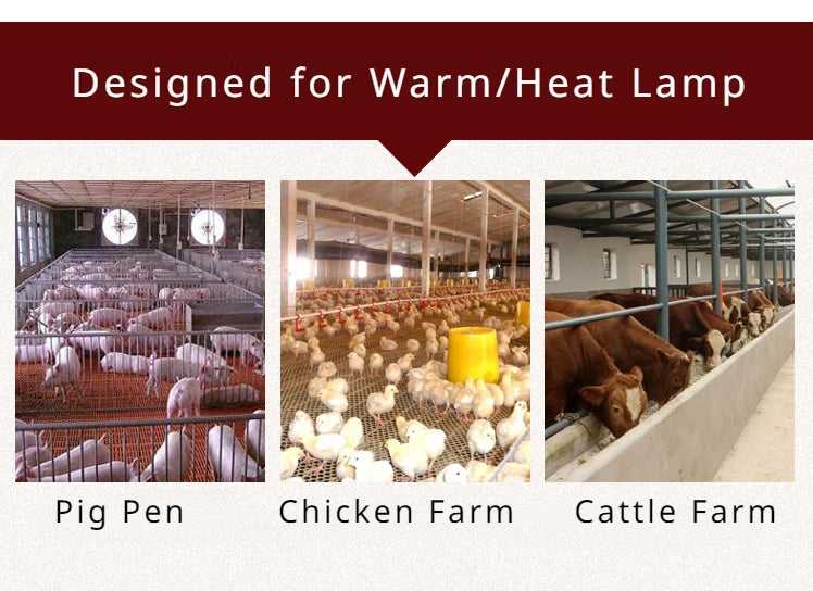 E27 Dust/Waterproof Porcelain Livestock Veterinary Farm High Temp Resist Aluminum Heat Warm Light Tee Lamp Hanger Holder Socket