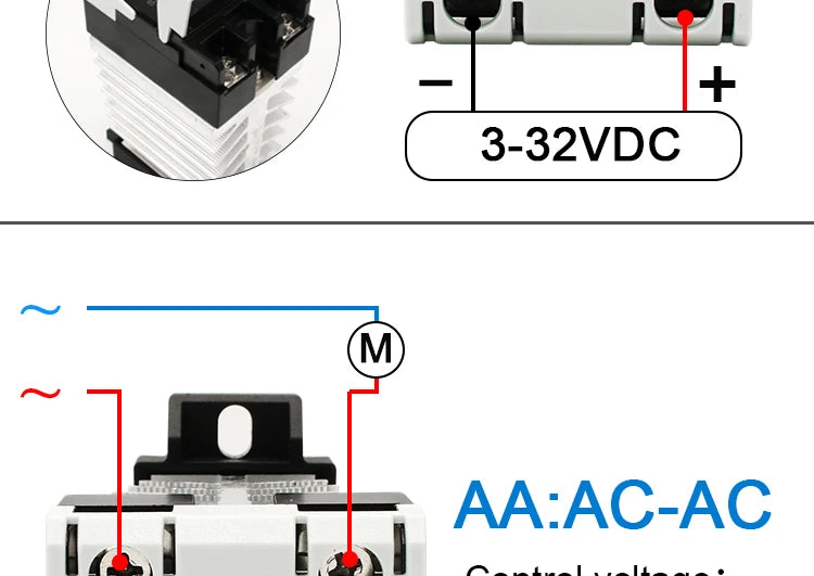 LCTC Solid State Relay Radiator Heat Sink SSR Single Phase DIN Rail 10A 25A 40A 60A 80A 100A 120A DC-AC AC-AA DD Zero Crossing