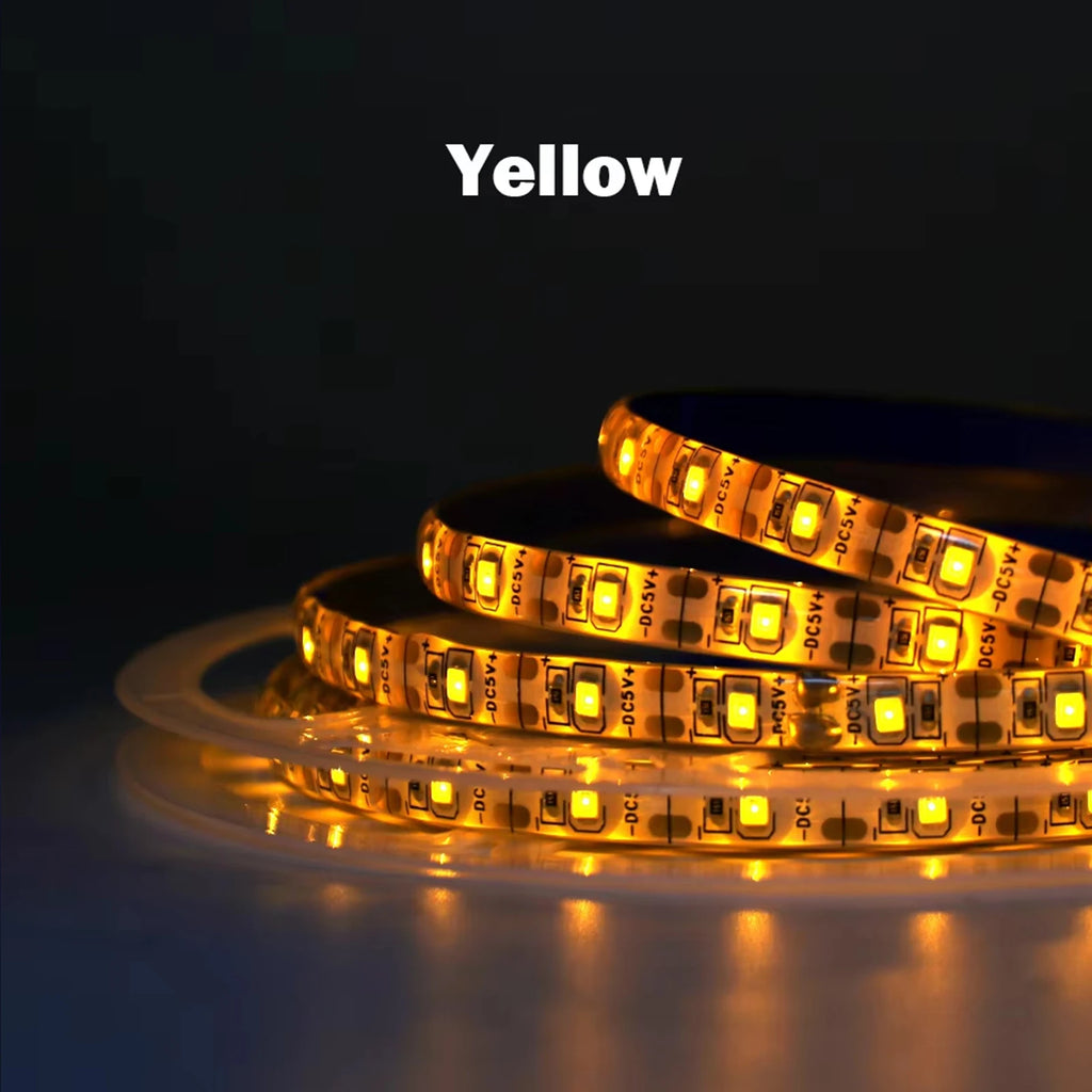 3AA Battery Power LED Strip Lights 2835 5V 60LEDs/M Warm White Red Green Ice Blue IP21/IP65 TV Room Kitchen Home DIY Decor 1M-5M