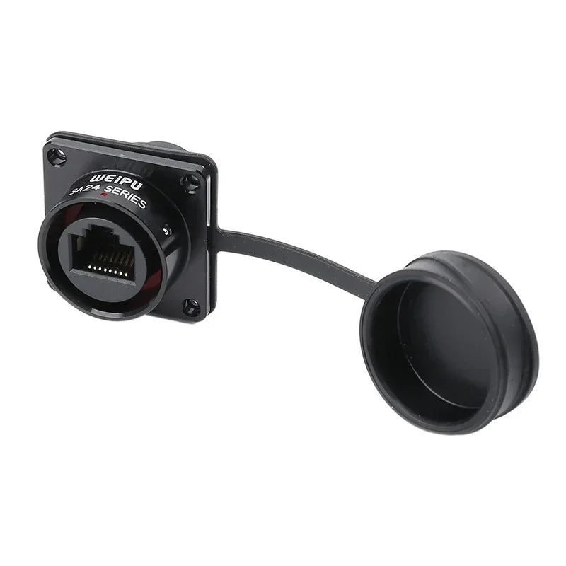 WEIPU SA24 RJ45 8P8C Metal Shell Waterproof Industrial M24 Ethernet Cable Ethernet Network Connector Signal Panel Mount Charge