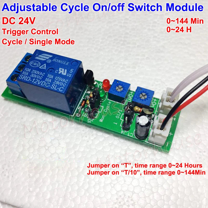 DC 5V 12V 24V 1S-24H Adjustable Delay Time Timer Relay Control Cycle turn ON OFF Switch Infinite Repeat Loop Module