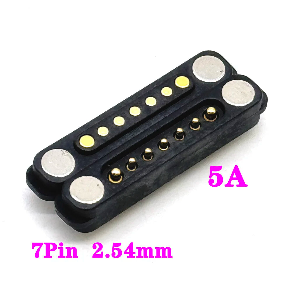 1sets DC 36V 5A Waterproof Magnetic Pogo Pin Connector 5Pin With Ears Pogopin Male Female Spring Loaded DC Power Socket