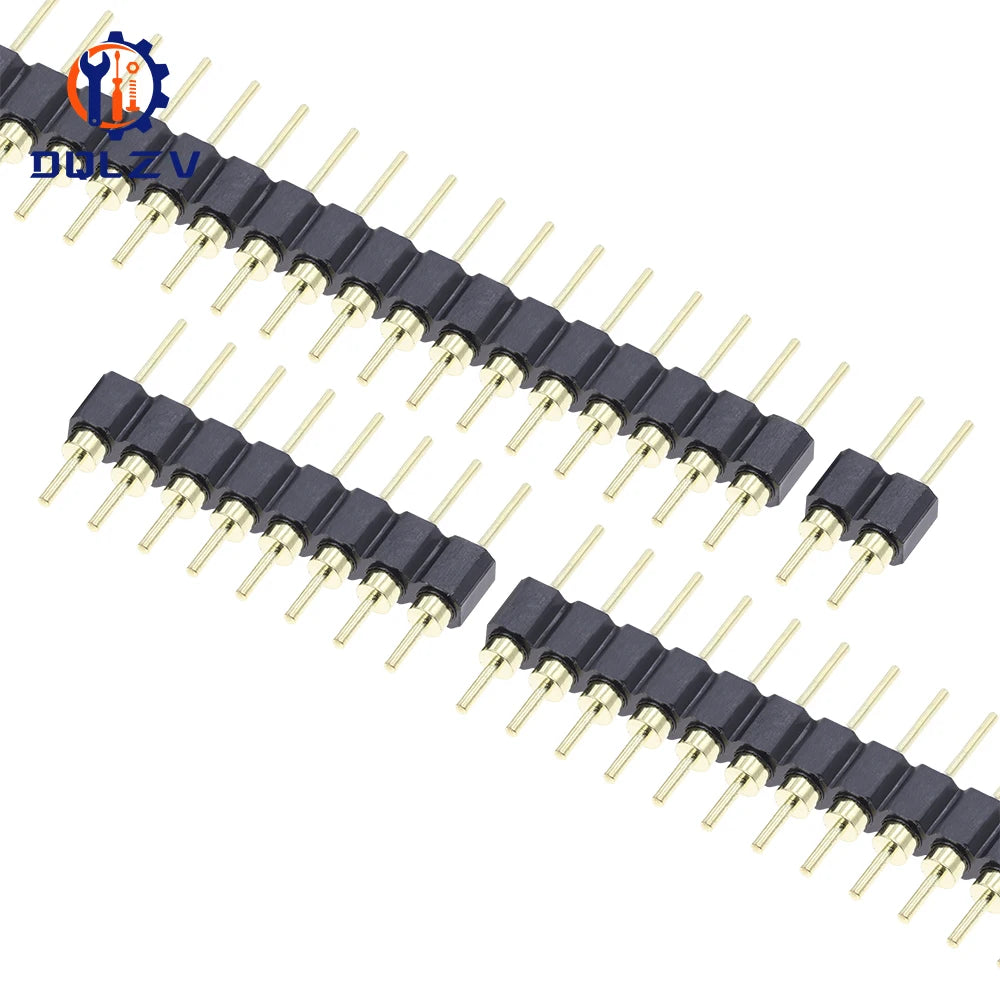 2.54MM Pitch Single Row Male SMD Straight Needle Round Hole Pin Header Copper Foot 1*2p 3p 4p 5p 6p 7p 8p 10p 40pin Connector