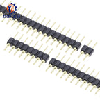 2.54MM Pitch Single Row Male SMD Straight Needle Round Hole Pin Header Copper Foot 1*2p 3p 4p 5p 6p 7p 8p 10p 40pin Connector