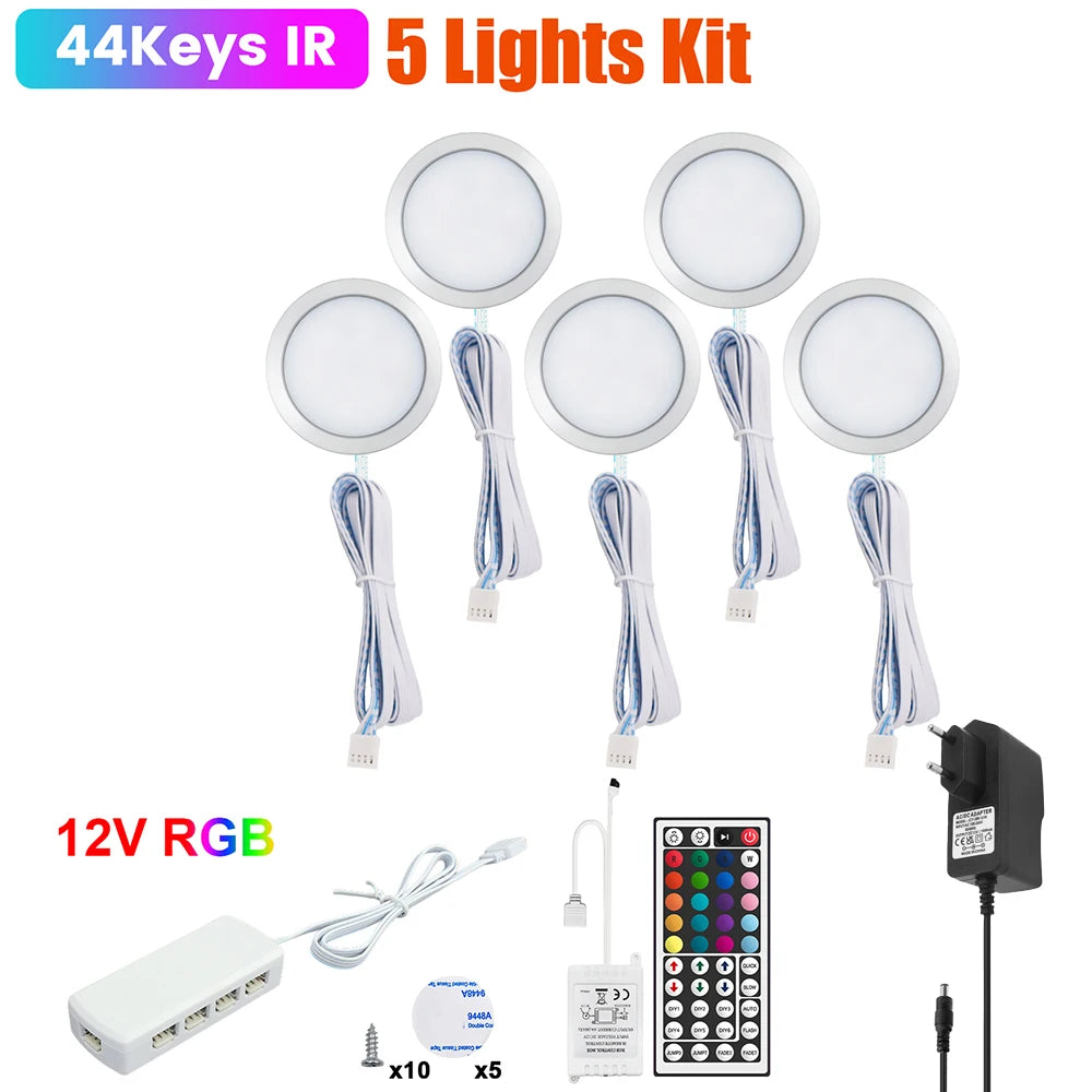 1 2 3 5 6 8 Lihgts RGB LED Cabinet Light 12V WiFi Bluetooth 24Key 44Key Remote Control Power Kit for Kitchen Wardrobe Lighting