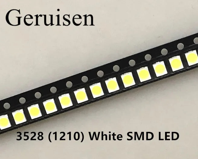 1210 white 3528 SMD LED bright white light-emitting diodes 5000-7000k 6-7lm 2000-2200mcd 2.8-3.6v 3528 Cool white 200PCS
