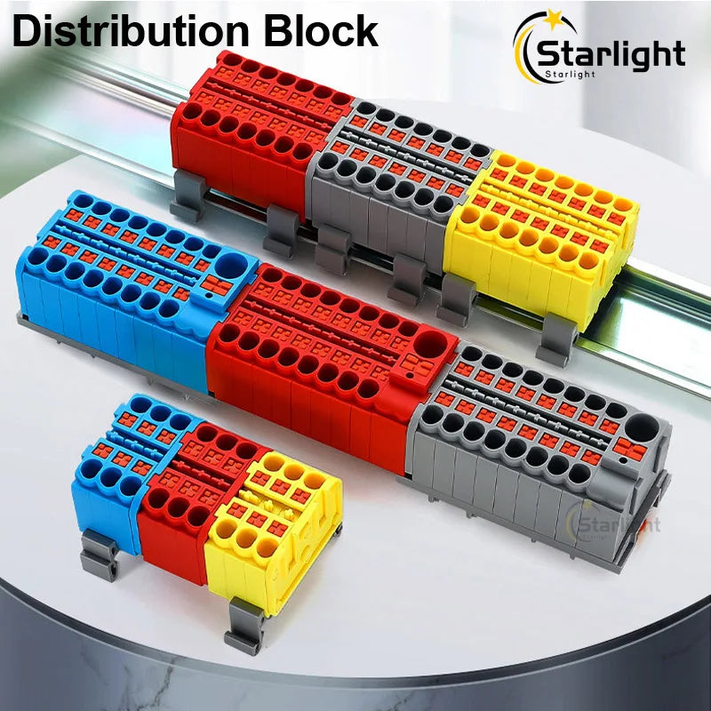 Distribution block PTFIX2.5mm² Wire Electrical Cable Connectors Plug-in Terminal Block  Splitter DIN-Rail Mounting Junction Box
