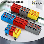 Distribution block PTFIX2.5mm² Wire Electrical Cable Connectors Plug-in Terminal Block  Splitter DIN-Rail Mounting Junction Box