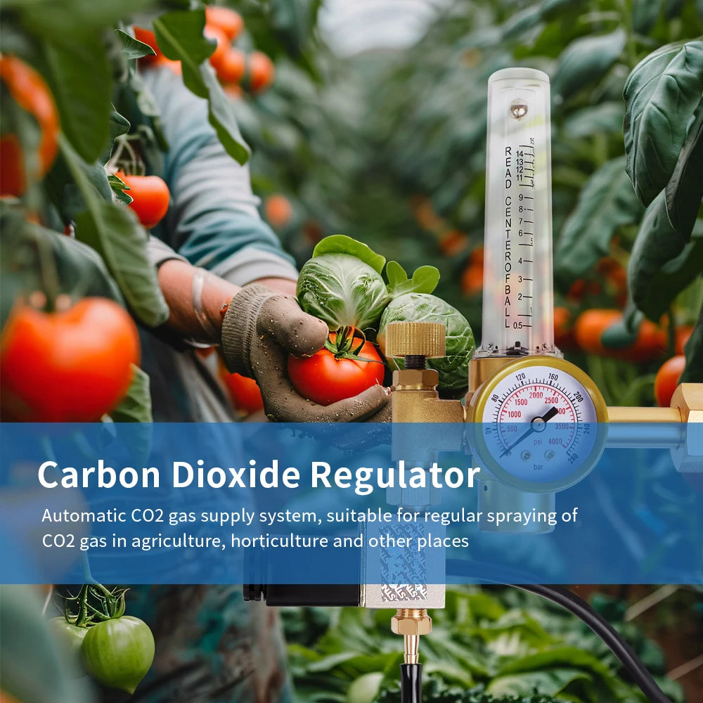 CO2 Monitor Controller Concentration Tester Carbon Dioxide Monitor NDIR Sensor CO2 Pressure Regulator Valve for Greenhouse