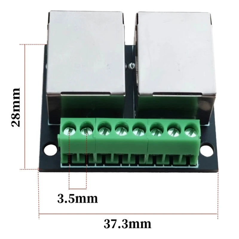 1PCS RJ45 Single/Double Female Adapter Board Turns the 2.54/3.5-Pitch Terminal to the 8P Network Adapter