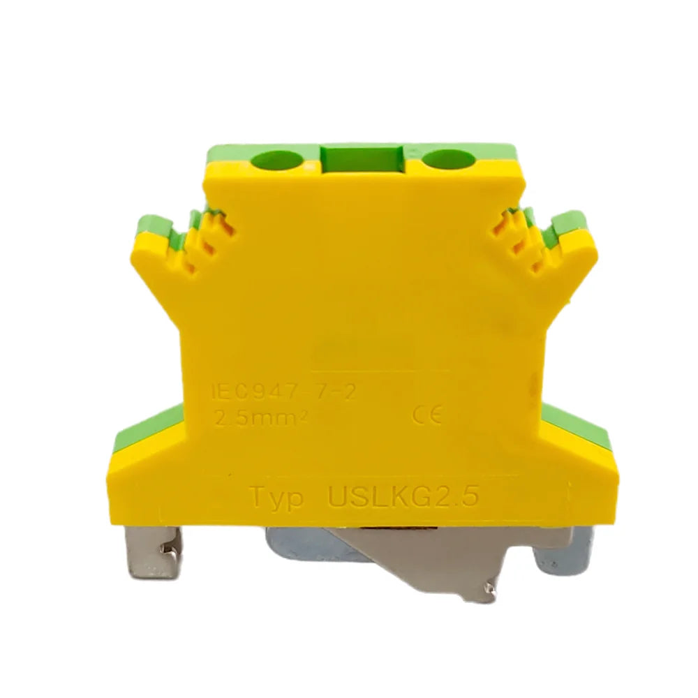 5Pcs UK2.5 USLKG-2.5N PE Din Rail Terminal Blocks Ground Universal Connector Screw Wire Conductor USLKG2.5