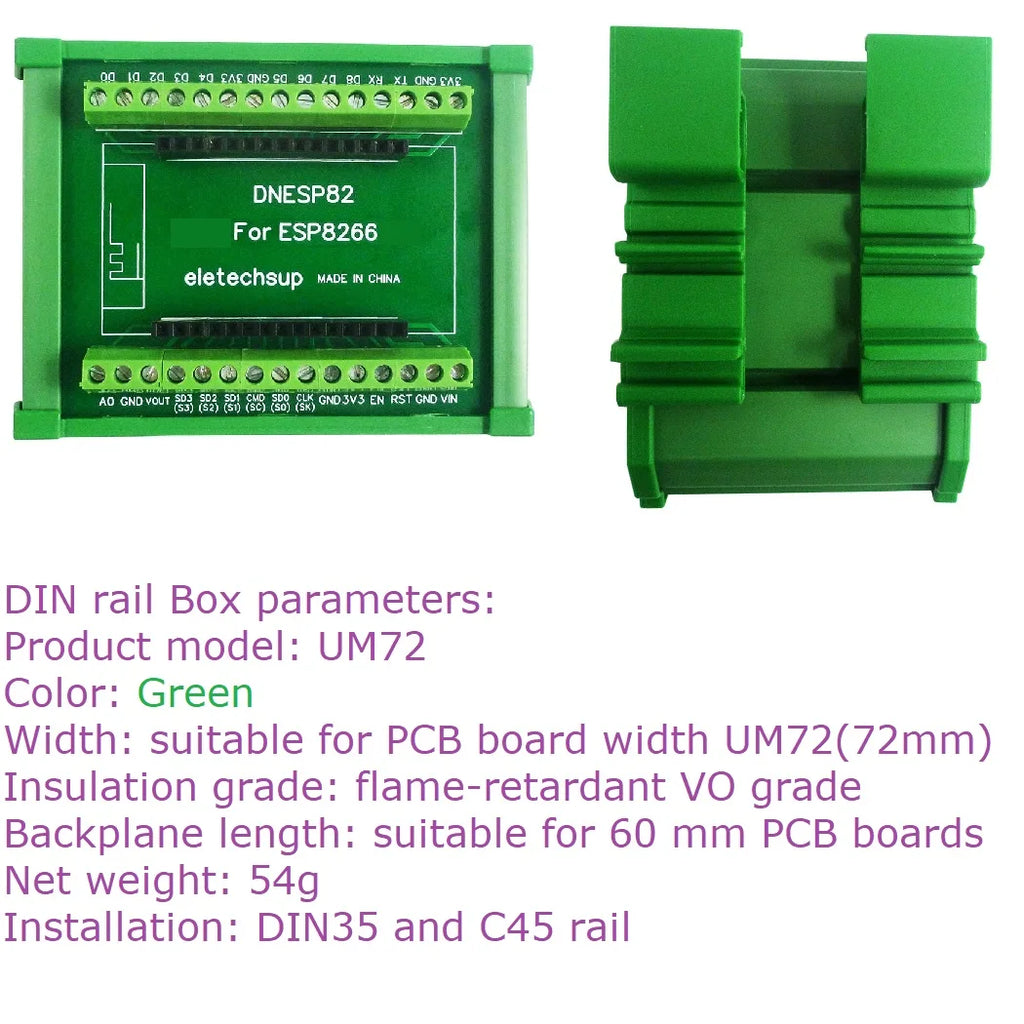 WIFI NodeMcu Lua ESP8266 Wifi GPIO DIN Rail 3.96 PinBoard Box Expansion Board for Arduiuo Ethernet PLC
