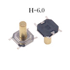 Metal Tactical Push Button Switch,Tact Switch,5.2x5.2x1.5mm to 9mm 4PIN SMT,Key Switch Speaker Audio button,PER 50PCS