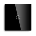 BSEED Touch Switches 1/2/3Gang 1Way Wall Light Switches Blue LED Backlight Glass Sensor Screen Home Switches Black EU Standard