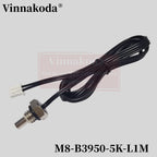 1/2/5PCS M8 Hexagonal Probe NTC Thermistor Temperature Sensor M8x1.25MM Thread B3950 5/10/15/20/50/100K L1M