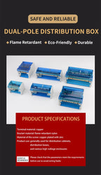 JINH Din Rail Distribution Terminal Block Screw Connection High Power 2 4 Bus Universal Electric Wire Connector Junction Box