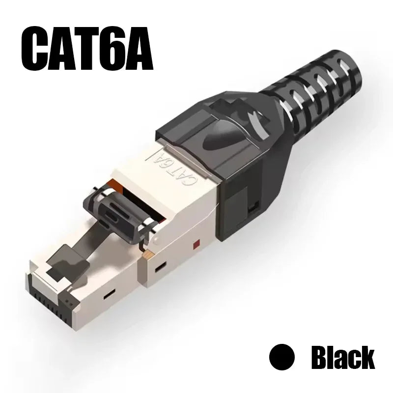 RJ45 Cat8 Cat7 Cat6A Connectors Tool Free Easy Termination Plug 2000MHz LAN Cable 22AWG - 24AWG Reusable CAT6A Ethernet Plugs