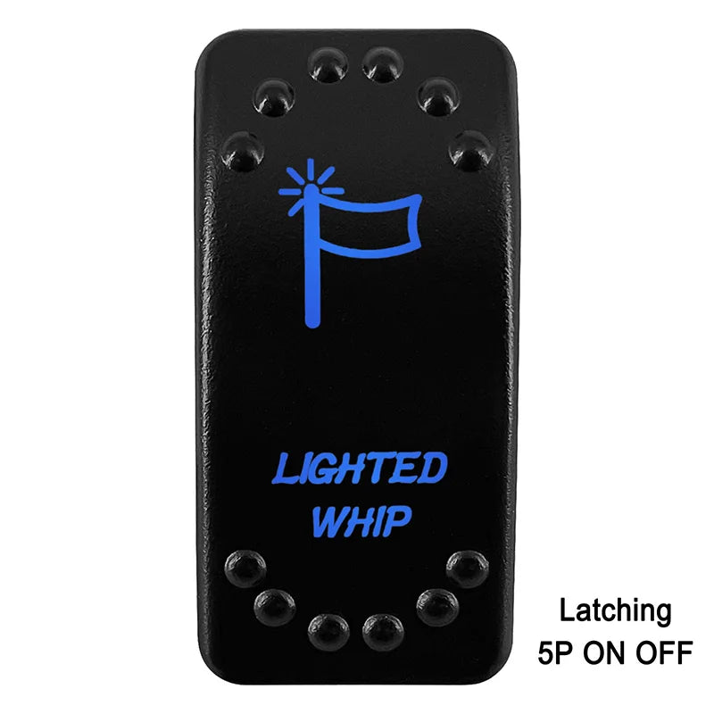 Waterproof Rocker Switch with Blue LED | 12V/24V Latching & Momentary (SPST/ DPDT) | for Marine, UTV, ATV, RZR, Automotive