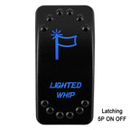 Waterproof Rocker Switch with Blue LED | 12V/24V Latching & Momentary (SPST/ DPDT) | for Marine, UTV, ATV, RZR, Automotive
