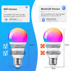 Tuya Smart LED Light Bulb E27 RGB CW 15W 20W WiFi Bluetooth Led Lamp Home Decor Lighting 220V 110V For Alexa Amazon Google Voice