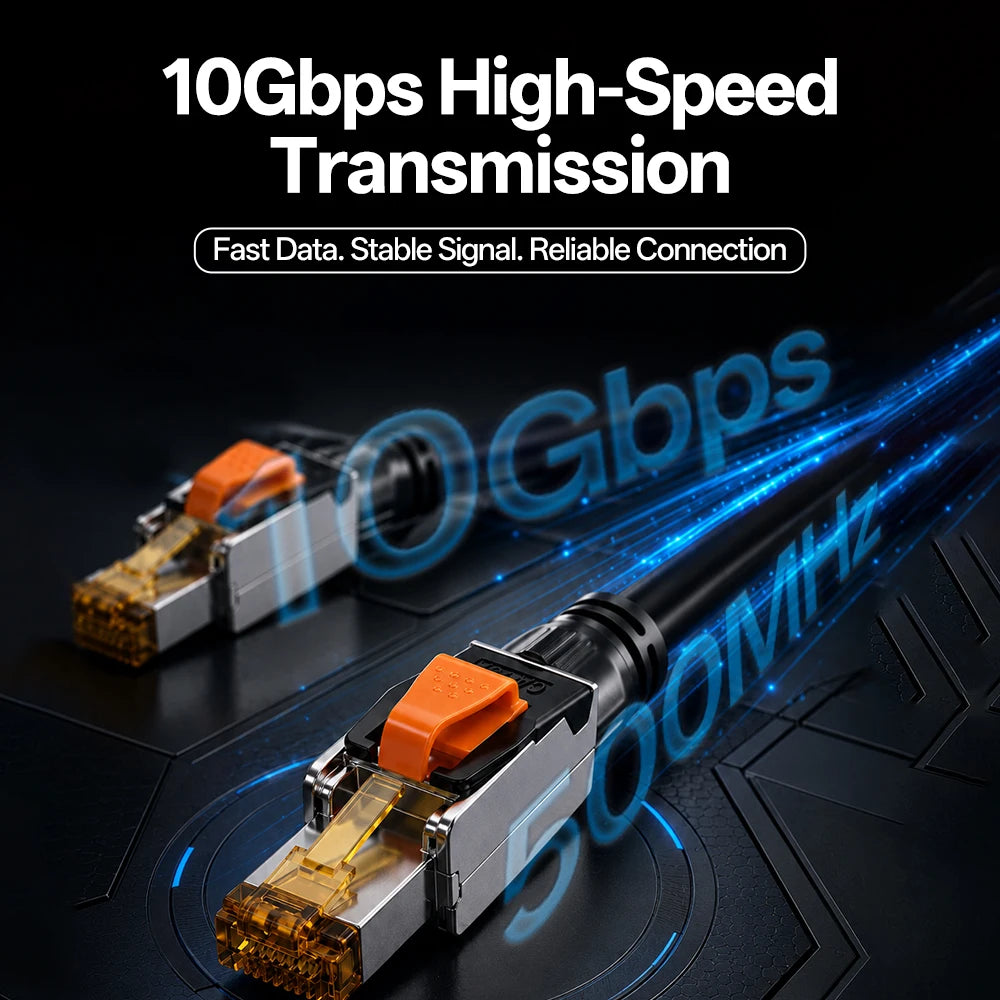 BYXGD CAT6A Tool‑Free Shielded RJ45 Connector 10Gbps 500MHz Reusable STP Ethernet Plug No Crimp Tool for 22‑26AWG Network Cable