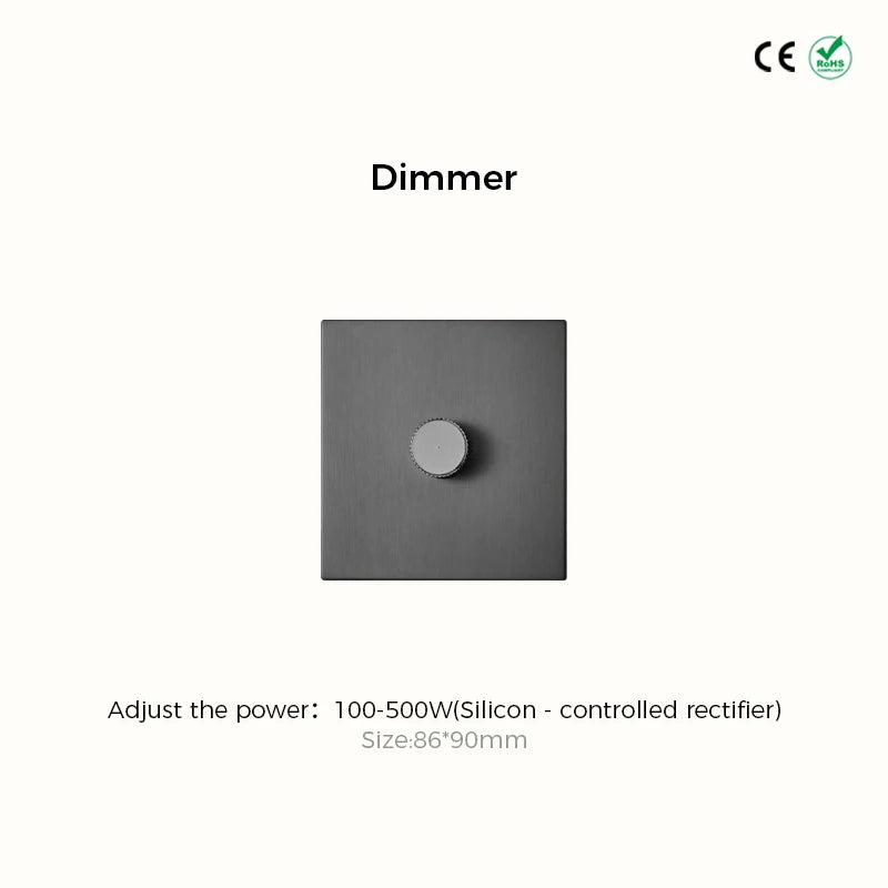 Avoir Wall Toggle Switch Gray Stainless Steel Panel Light Switches 2Way Power Socket Europe Korea French Electrical Outlets Home