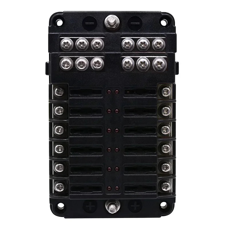 6/12 Way Blade Fuse 12-24V Car Boat Fuse Box Holder With Plastic Cover For Power Panel Board Camper RV Accessorie
