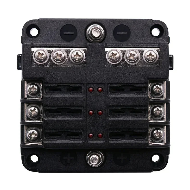 6/12 Way Blade Fuse 12-24V Car Boat Fuse Box Holder with Plastic Cover for Power Panel Board Camper RV Accessorie
