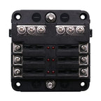 6/12 Way Blade Fuse 12-24V Car Boat Fuse Box Holder with Plastic Cover for Power Panel Board Camper RV Accessorie