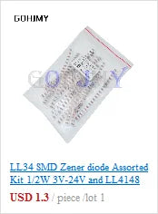90pcs 9values x 10pcs 1N4001 1N4004 1N4007 SS14 SS24 SS34 SS16 SS26 SS36 SMD schottky diode assort kit