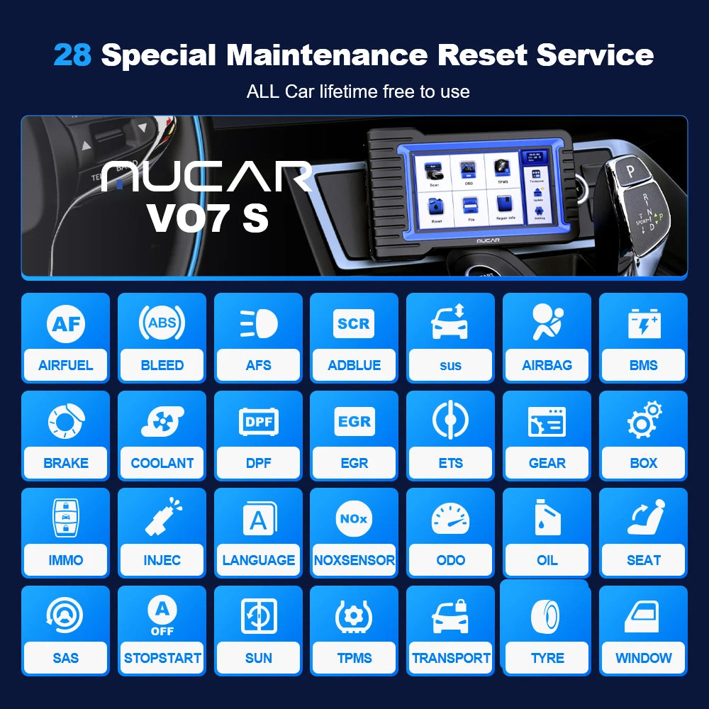 MUCAR VO7S CANFD Professional Scan Tool Bi-Directional Control ECU Coding Auto Car Diagnostic Tool Full System OBD2 Scanner