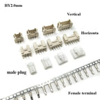 10Sets HY2.0 Connector 2.0mm Vertical / Horizontal SMD Pin Header 2/3/4/5/6/7/8P ( Plug Male + Female + Terminal ) Kit