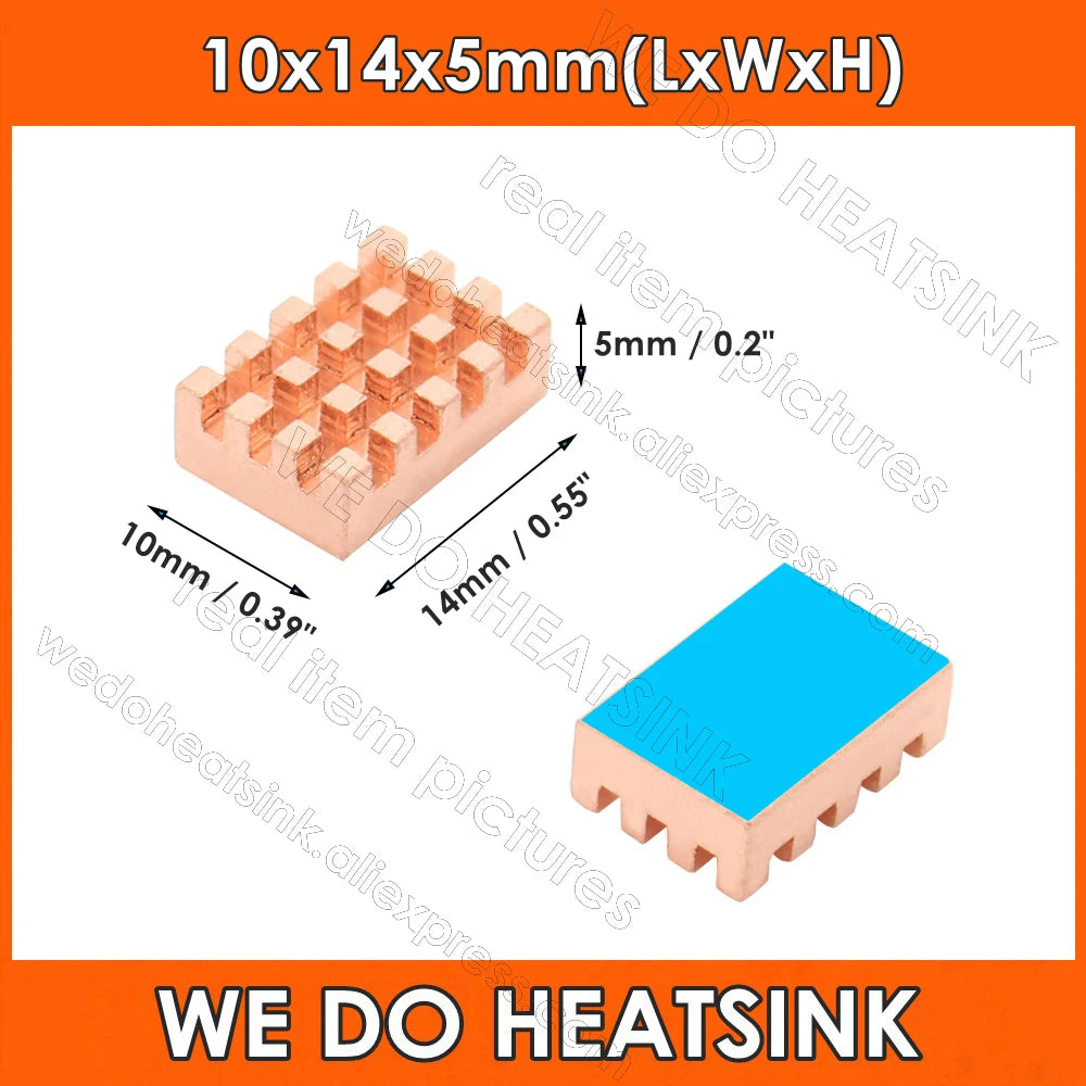 WE DO HEATSINK Small Tiny Useful Pure Copper Heat Sink Without or With Thermal Pad For Raspberry Pi Banana Pi IC Chipset Package