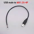 USB Male Female Terminal Data Line To Head JST 1.25/ZH1.5/PH2.0/XH2.54-4Pin Adapter Extension Touch Screen Cord
