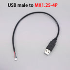 USB Male Female Terminal Data Line To Head JST 1.25/ZH1.5/PH2.0/XH2.54-4Pin Adapter Extension Touch Screen Cord