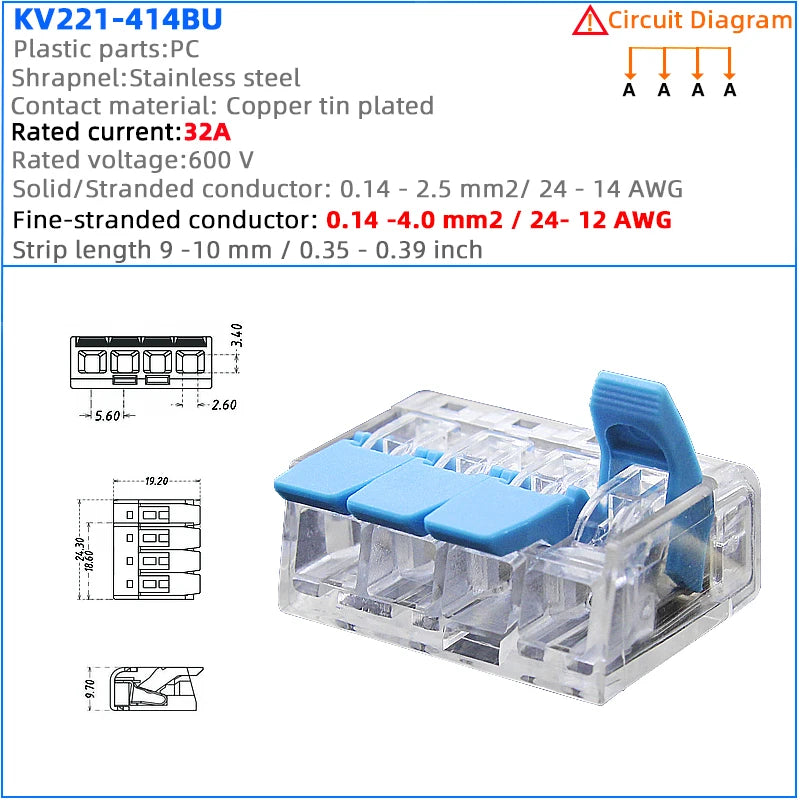 Mini Fast Wire Connector Terminal 25/50/100 PCS Set Compact Plug-in Home Wiring 0.08-4.0mm Universal Cabler for Electronics