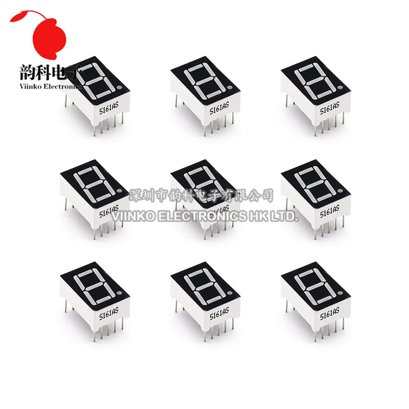 200pcs 7 segment common Cathode 1 Bit Digital Tube 0.56" 0.56in. Red LED Display