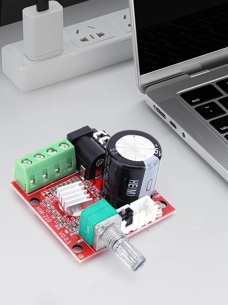 PAM8610 Mini Hi-Fi Audio Stereo Amplifier Board Dual Channel 2x10W Power Amplifier DC 8V-12V D Class 3.5MM Input Jack