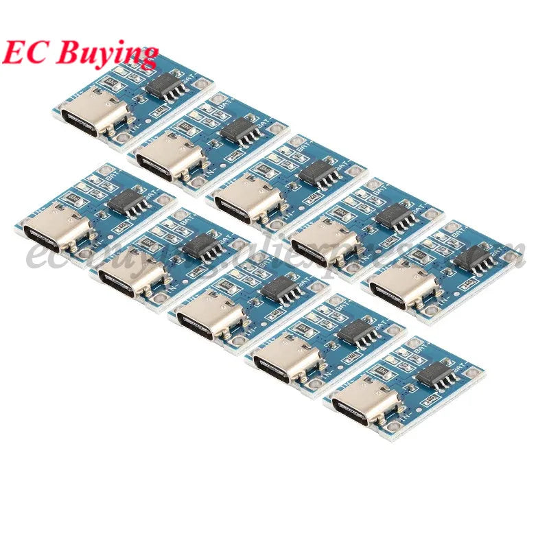 10Pcs/1pc TYPE-C USB 5V 1A 18650 TP4056 Lithium Battery Charger Module Charging Board DC 4.2V 4.5V-5.5V Input Voltage HW-387