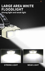 HOMEFISH COB LED Headlamp Induction USB Rechargeable Head Flashlight Powerful Work Light for Outdoors Camping Fishing